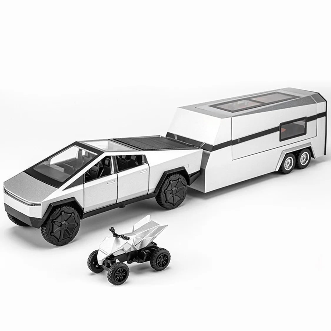 Boy Toy Pickup Truck 1/24 Mars Pickup Diecast Metal Model Car Camper RV Motorhome Toys with Sound and Light Pull Back - The Best Assortments 25