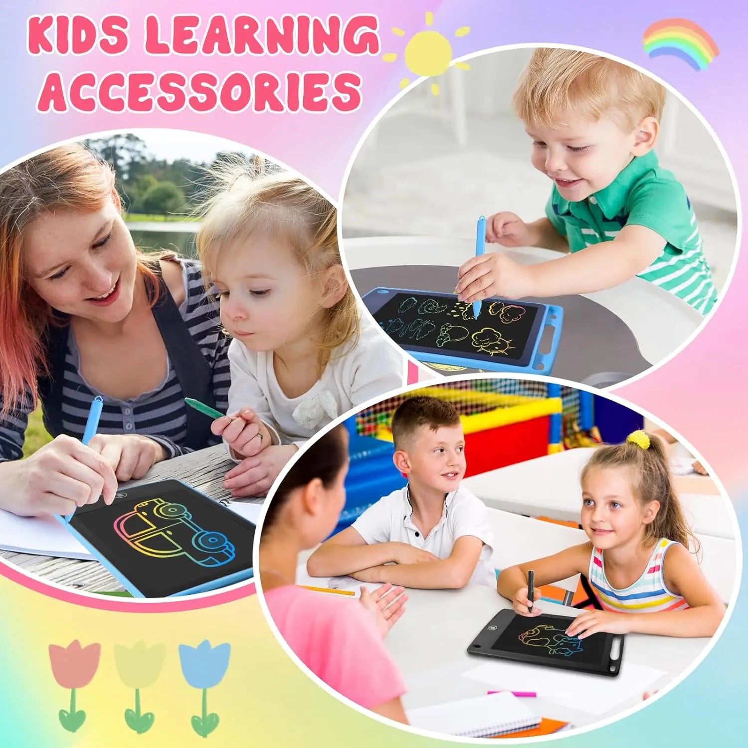 12 Pack LCD Writing Tablet for Kids 6.5 Inch Colorful Doodle Board Educational Drawing Tablet Toys for Children - The Best Assortments 25