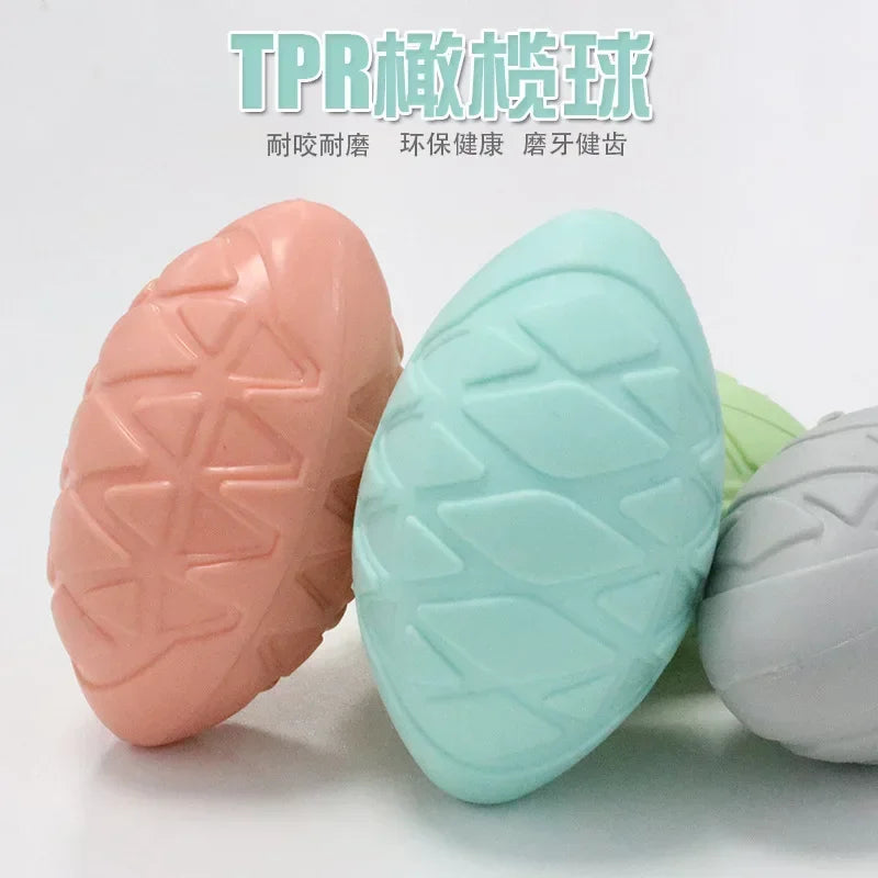 Pet Dog Ball Toy Natural Non Toxic Rubber Football Style Chew Toy for Small Medium Large Dogs - The Best Assortments 25