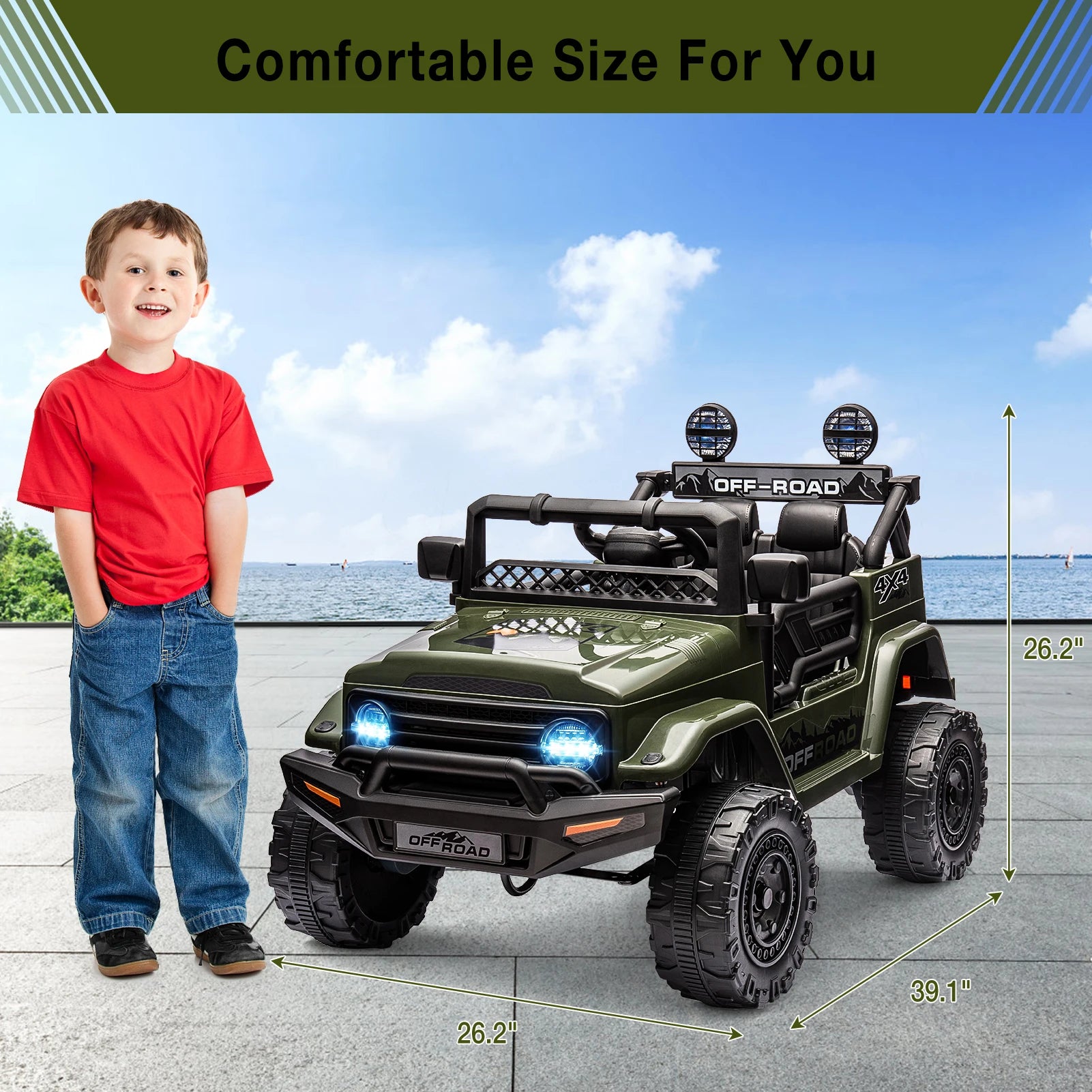 12V Kids Ride On Truck With Remote And Bluetooth LED Lights - The Best Assortments 25