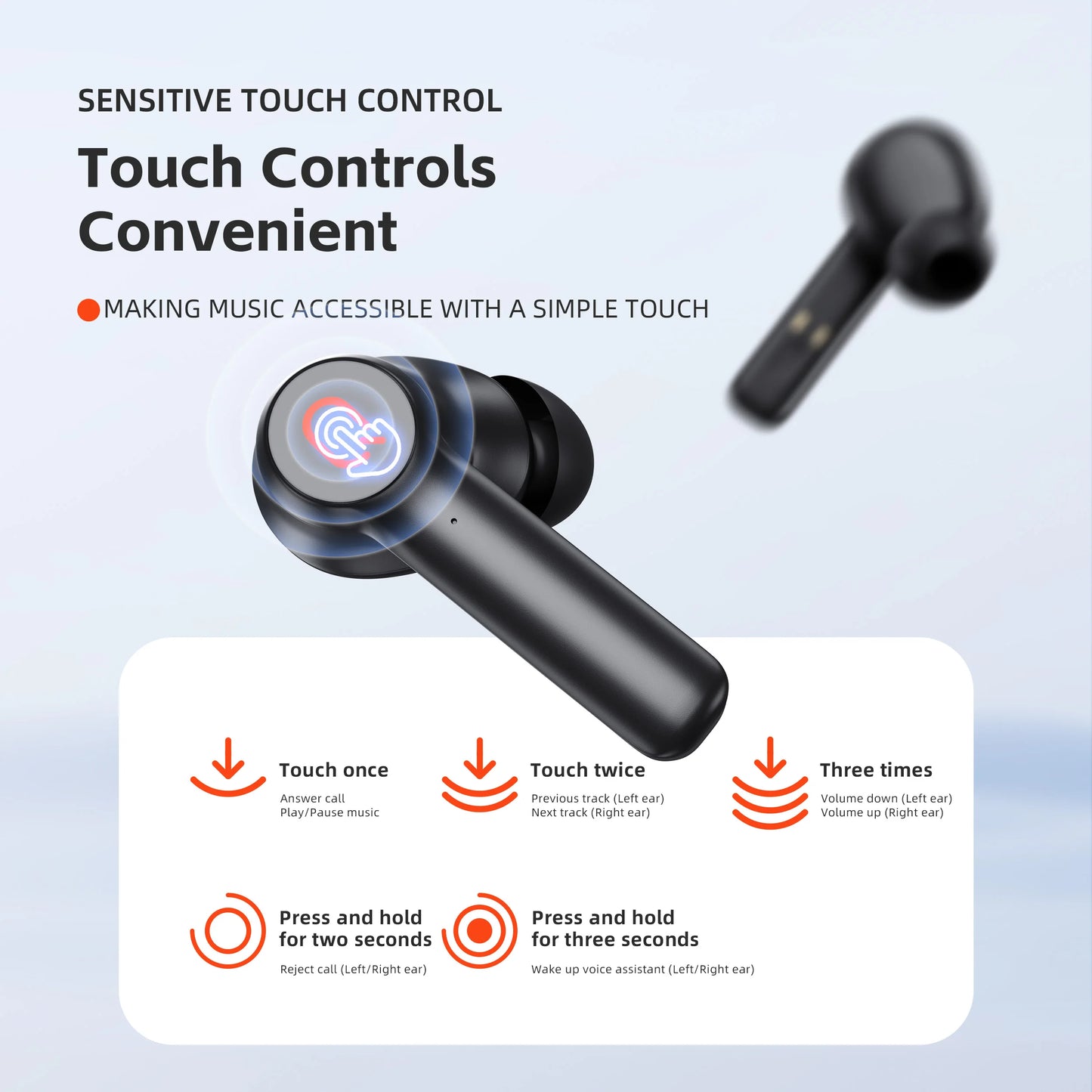 QERE E20 Wireless Headphones TWS Bluetooth 5.3 HD Microphone HiFi Earphones 13mm Driver 68ms Low Latency 4 Mics ENC Call - The Best Assortments 25