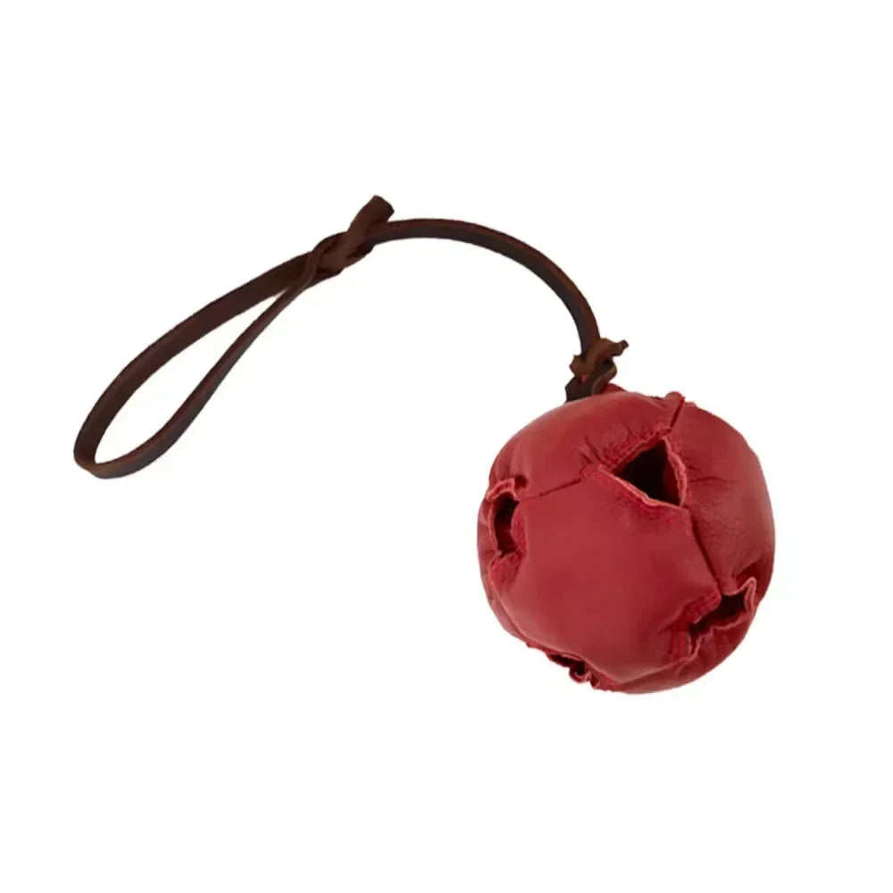Leather Dog Training Ball Tug Toy with Handle Soft Puppy Reward Fetch Catch Toy - The Best Assortments 25