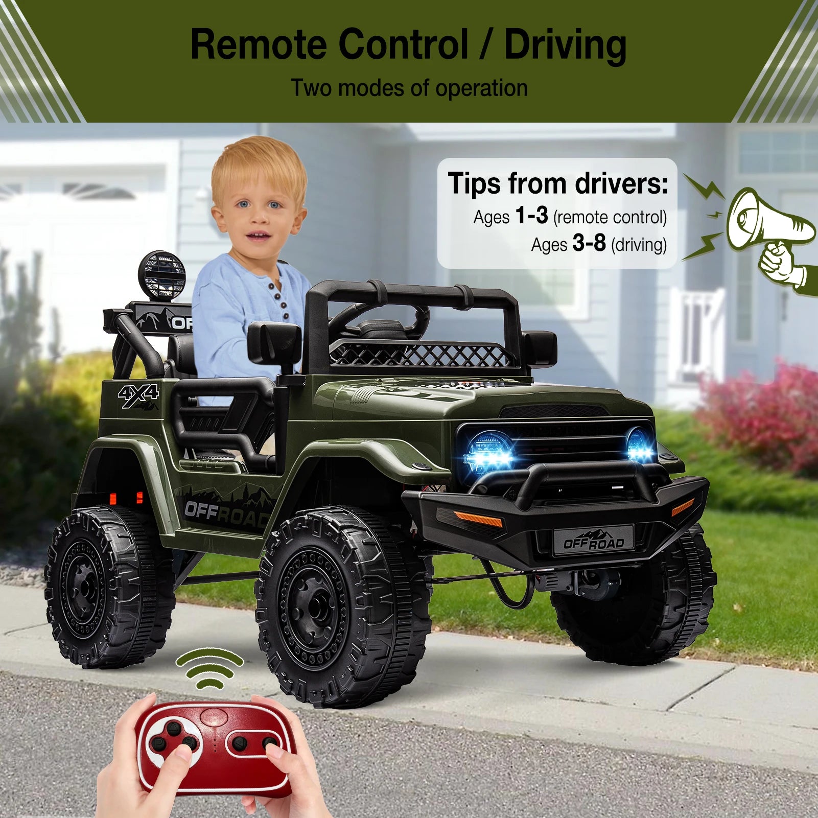 12V Kids Ride On Truck With Remote And Bluetooth LED Lights - The Best Assortments 25