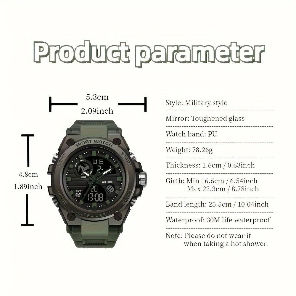Mens Outdoor Digital LED Stopwatch Dual Display Wristwatch - The Best Assortments 25