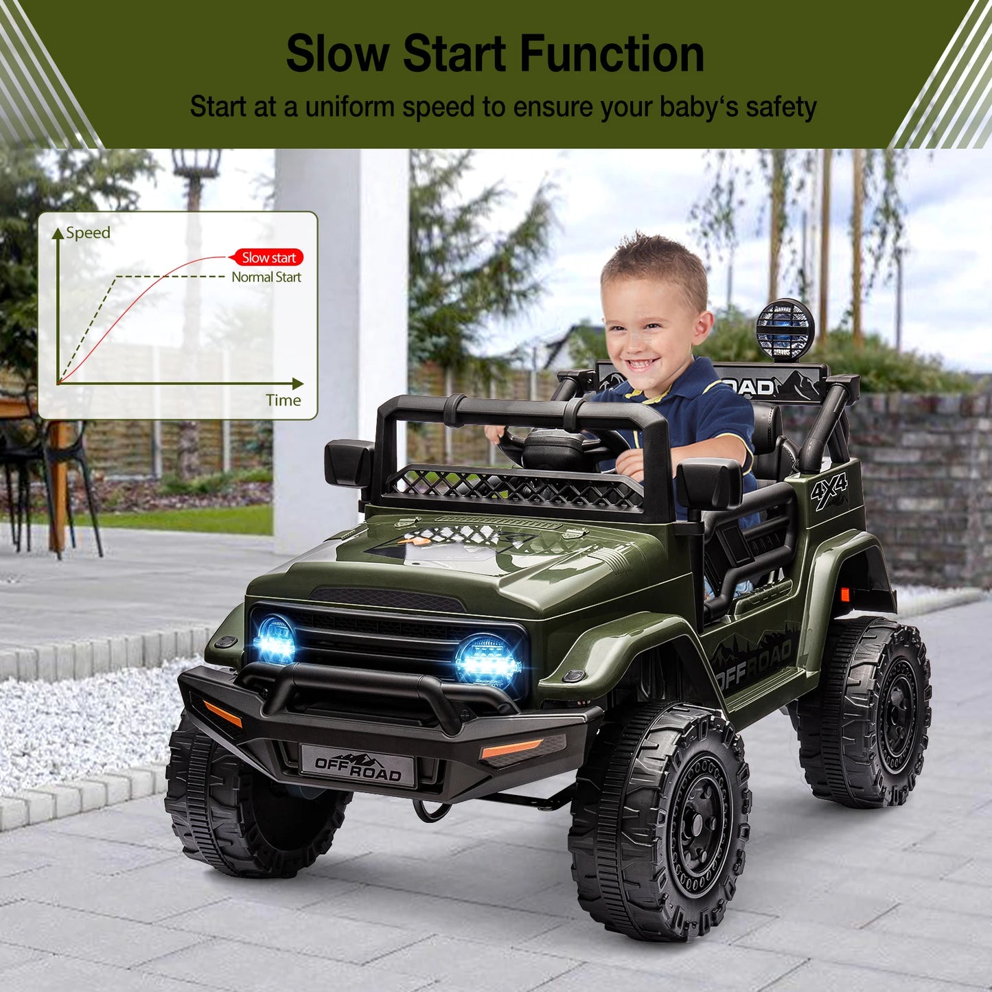 12V Kids Ride On Truck With Remote And Bluetooth LED Lights - The Best Assortments 25