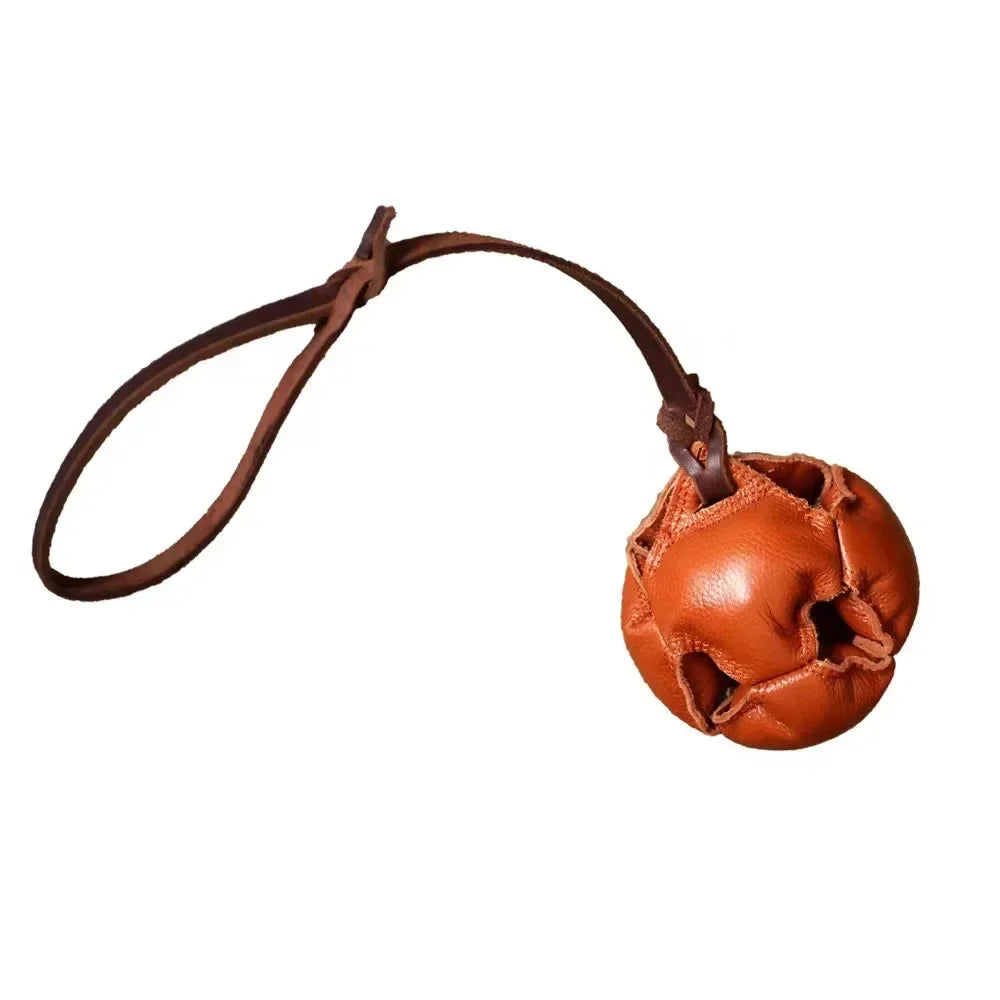 Leather Dog Training Ball Tug Toy with Handle Soft Puppy Reward Fetch Catch Toy - The Best Assortments 25