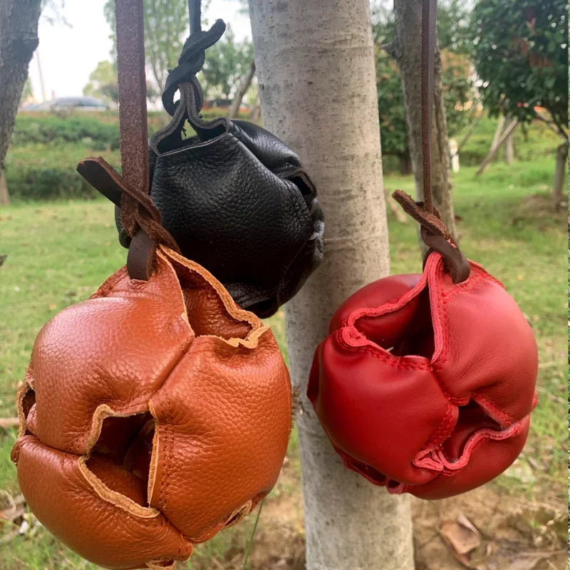 Leather Dog Training Ball Tug Toy with Handle Soft Puppy Reward Fetch Catch Toy - The Best Assortments 25