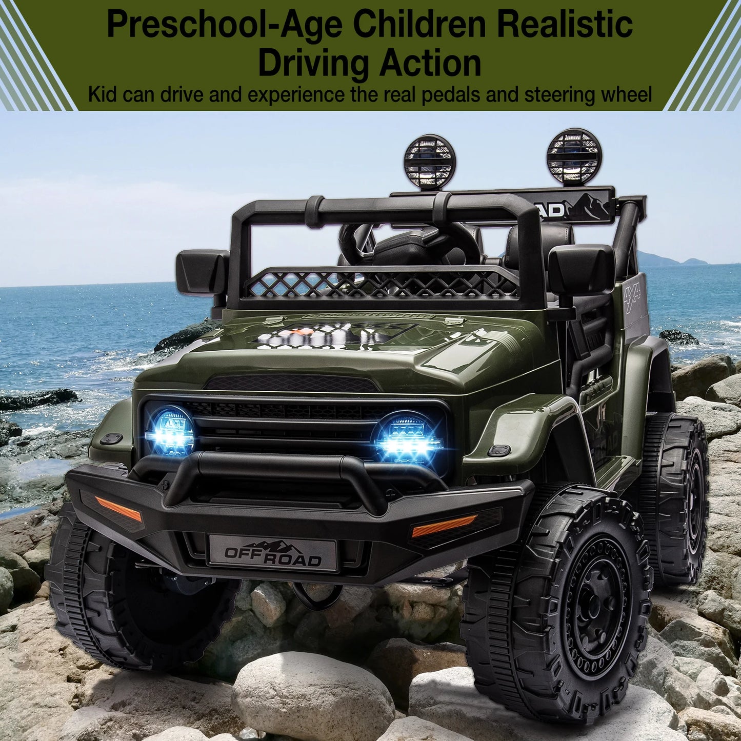 12V Kids Ride On Truck With Remote And Bluetooth LED Lights - The Best Assortments 25